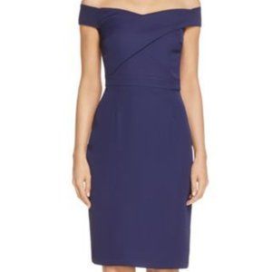 Off-the-Shoulder Crossover Sheath Dress - Laundry by Shelli Segal BNWT